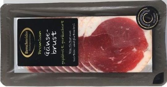 Gänsebrust geräuchert 80g. Servierschnitt