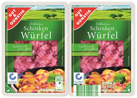 Schinkenwürfel roh 2*125g.