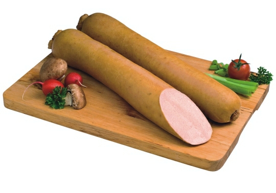 Kalbfleischleberwurst ger. im Naturdarm, ca. 800g.