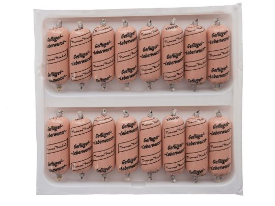 Geflügelleberwurst fein 16*25g.