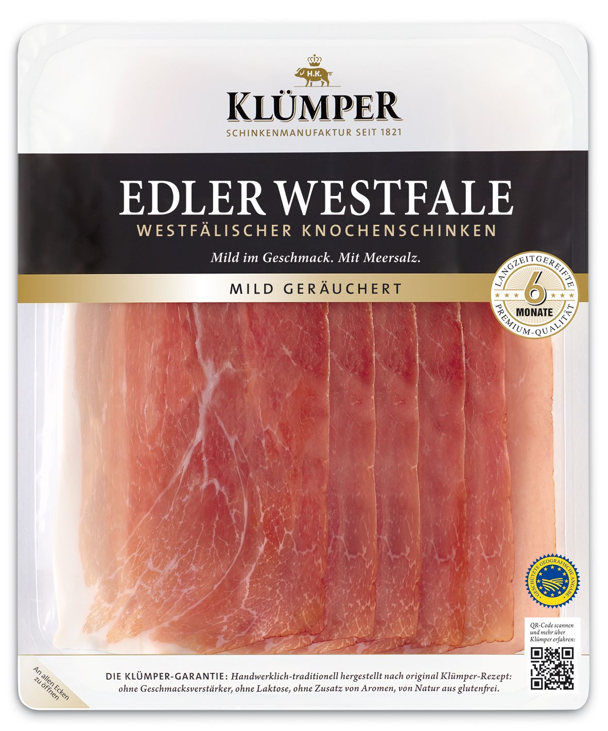 Westf. Knochenschinken g.g.A., mild geräuchert 70g. SB