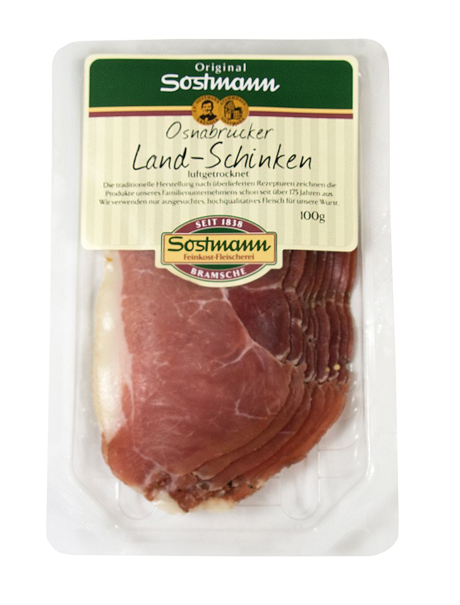 Sostmann Osnabrücker Land-Schinken luftgetr. 8x100g SB vac. geschnitten