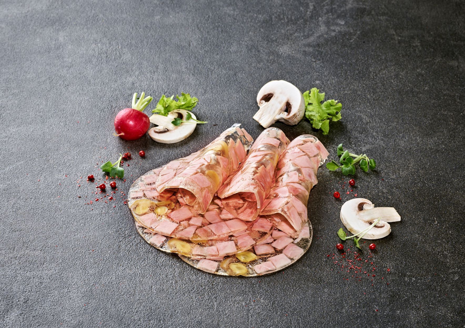 Schinken in Aspik 500g. geschnitten