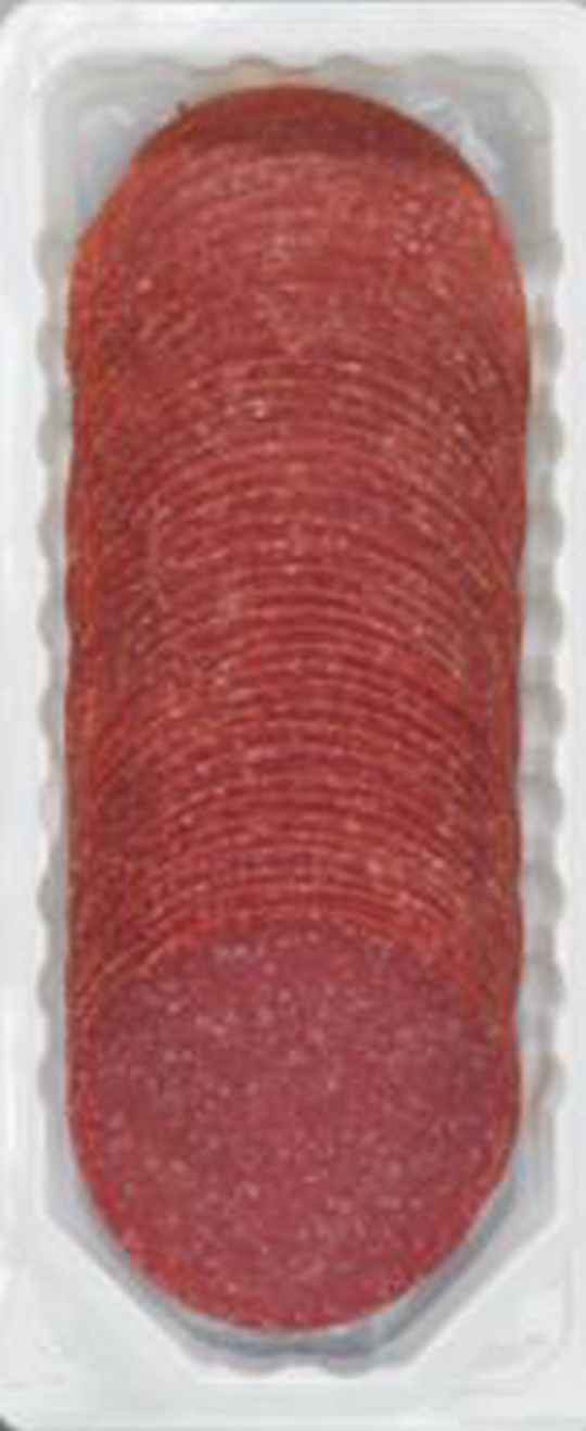 Truthahnsalami mit Rinderfett, 250g. geschnitten