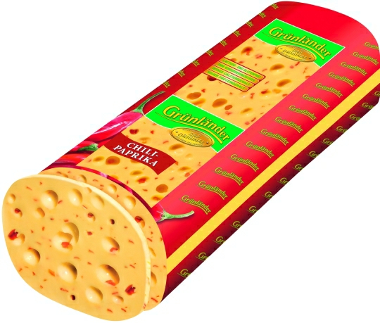 Chili-Paprikakäse 48% ca.2,9kg. 'Grünland'