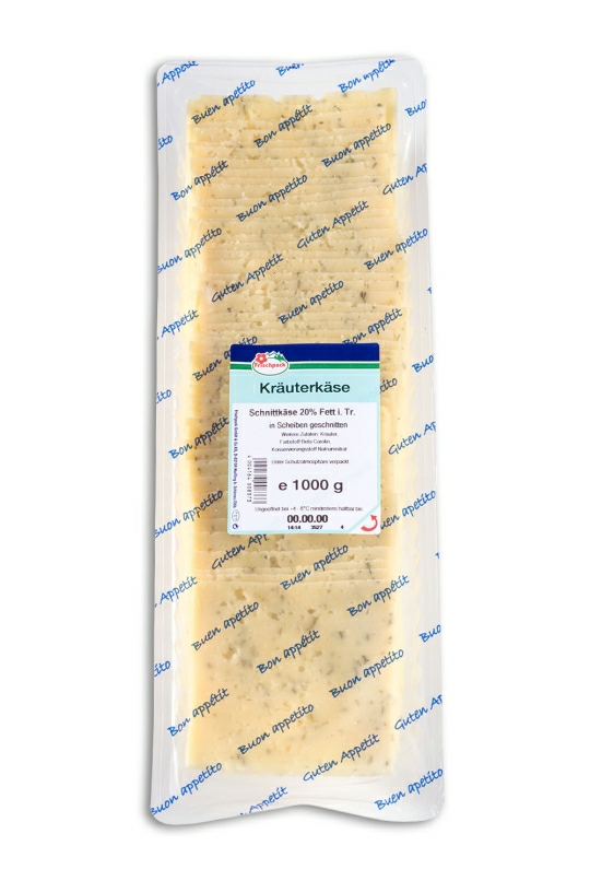 Kräuterkäse in Scheiben fettreduziert 20%, 50*20g.
