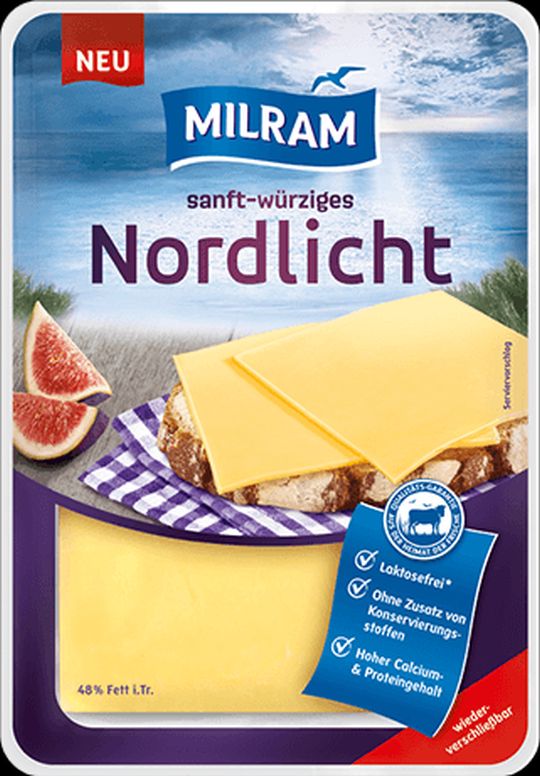 Milram Nordlicht Käse 48% 150g. in Scheiben